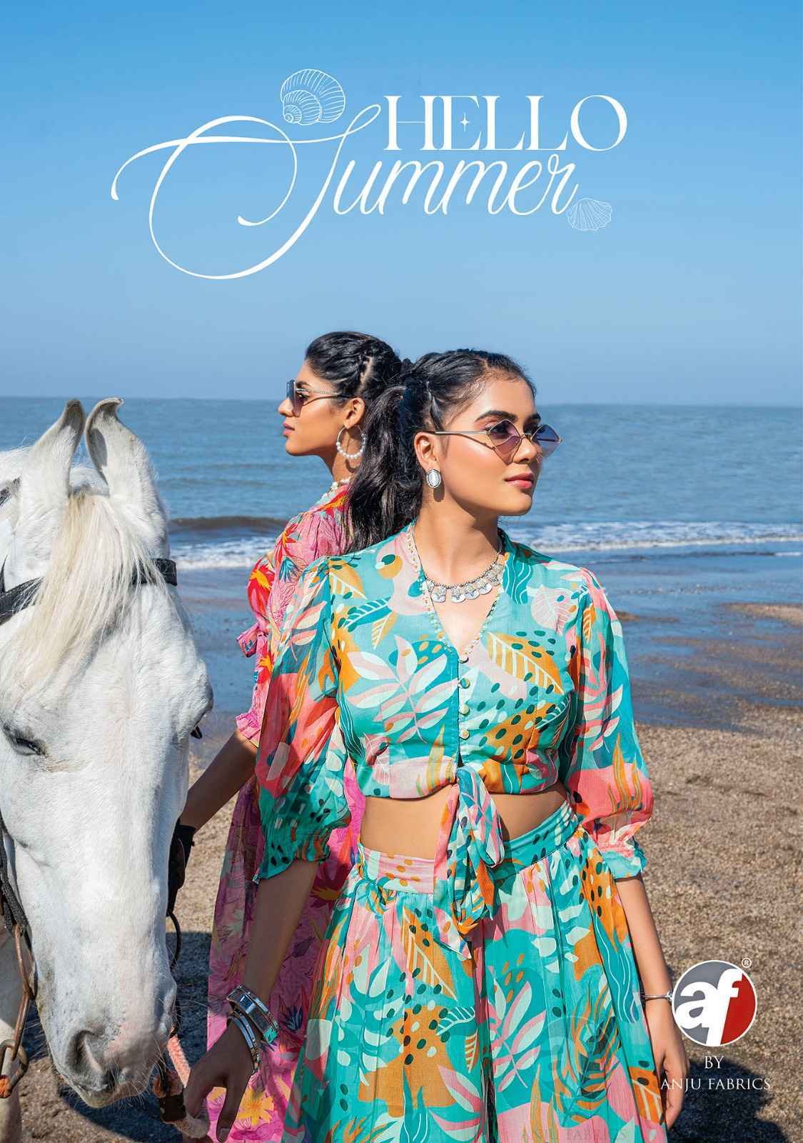 Anju Fabric Hello Summer Crop Top With Pant 6 pcs Catalogue