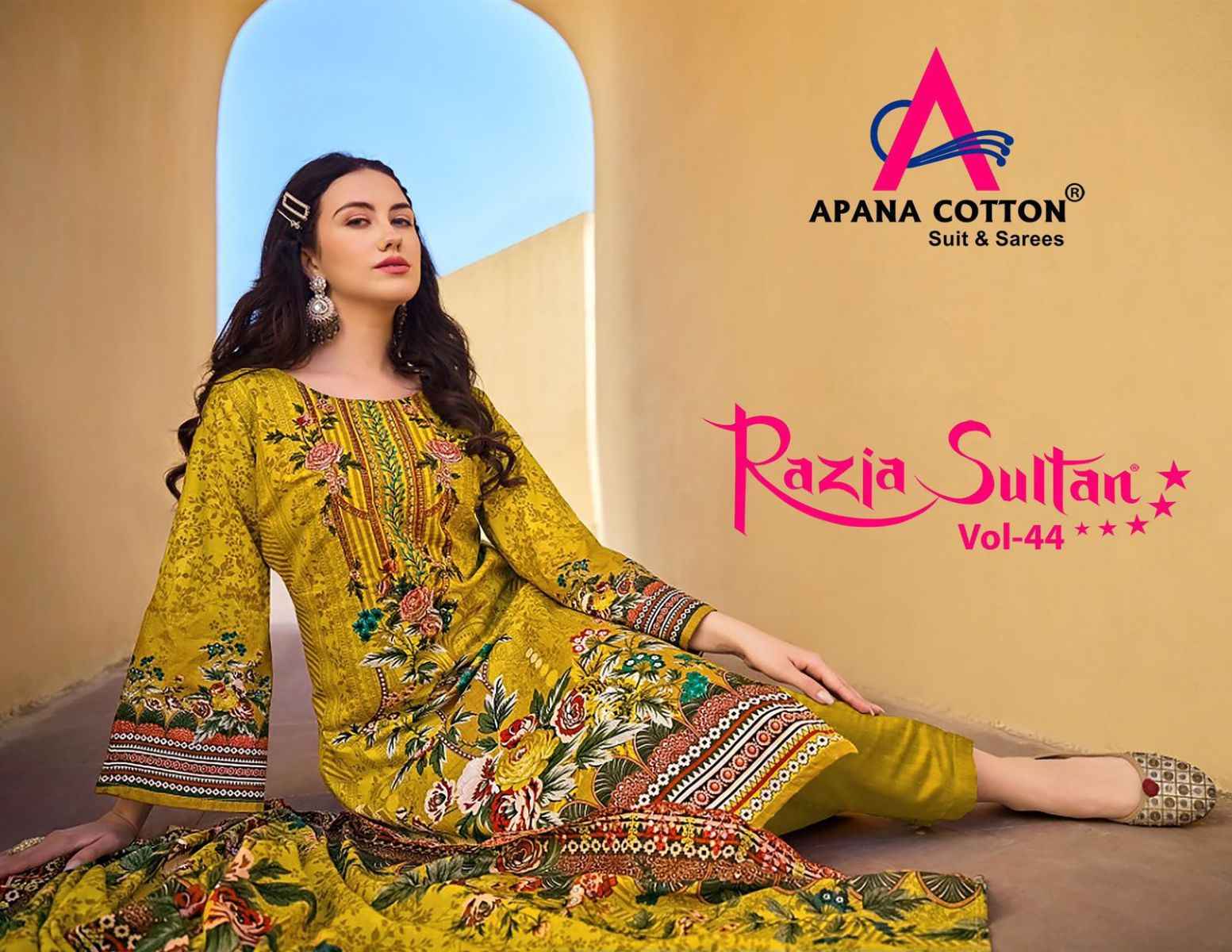Apana Cotton Razia Sultan Vol 44 Cotton Dress Material 8 pcs Catalogue