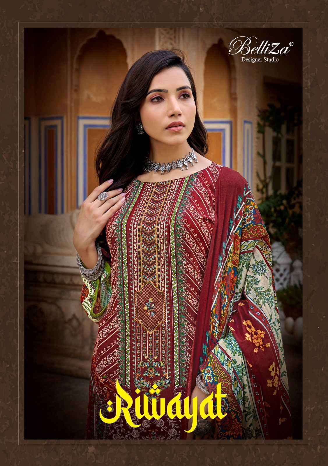 Belliza Riwayat Viscose Rayon Dress Material 8 pcs Catalogue