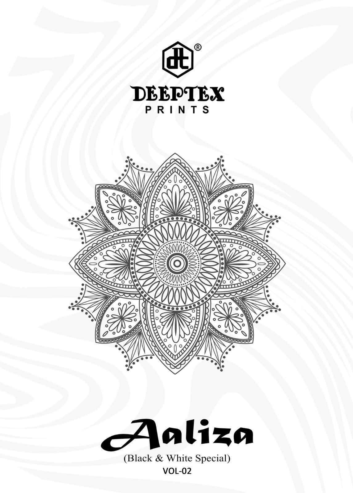 Deeptex Aaliza Black n White Vol-2 Cotton Dress Material 10 pcs Catalogue