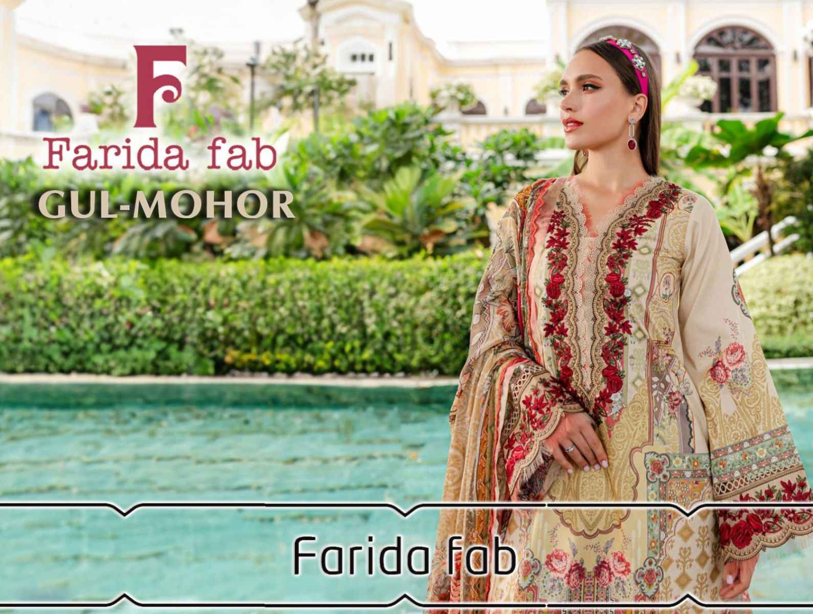Farida Fab Gulmohar Cotton Dress Material 6 pcs Catalogue