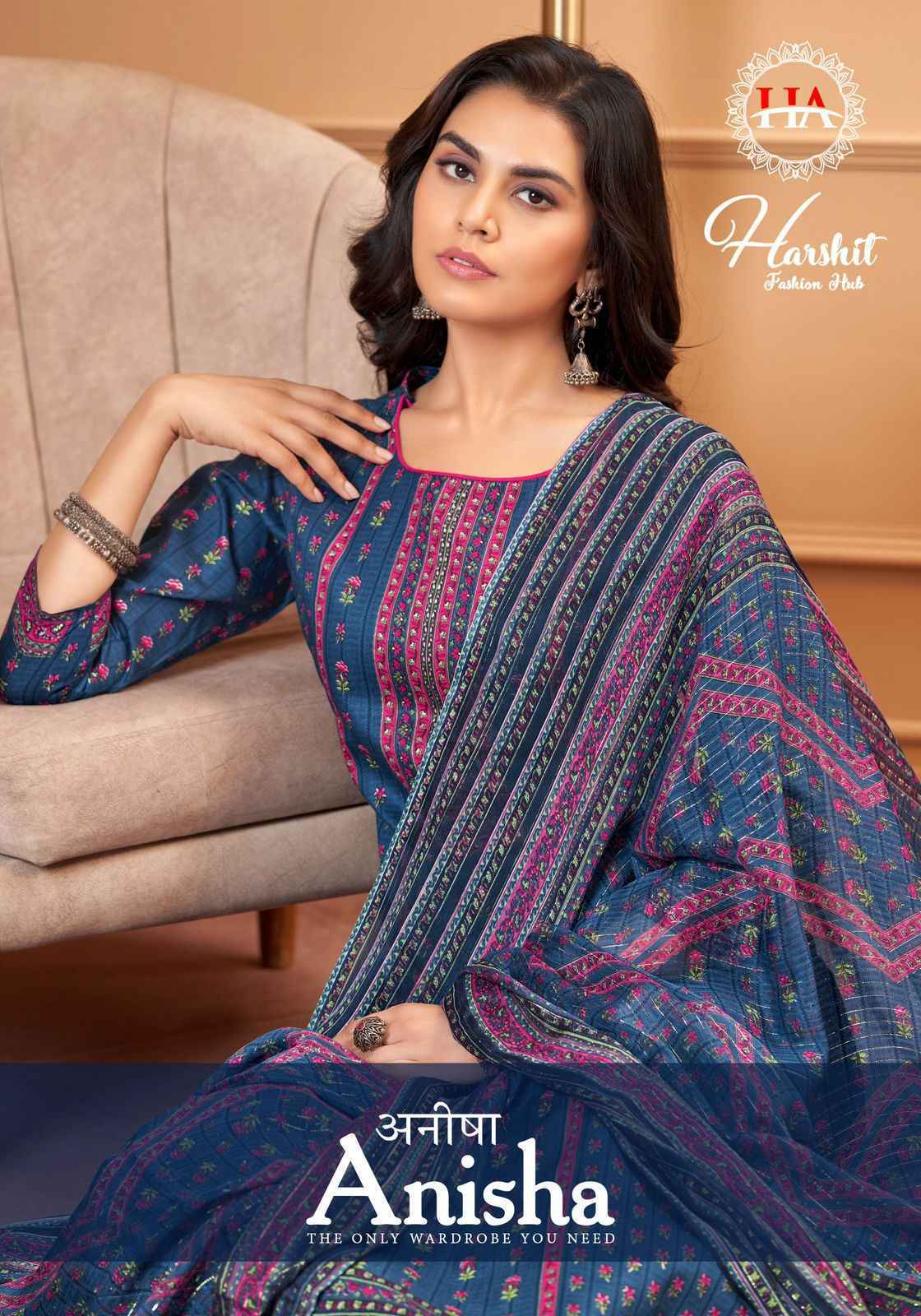 Harshit Anisha Cotton Dress Material 8 Pc Catalog