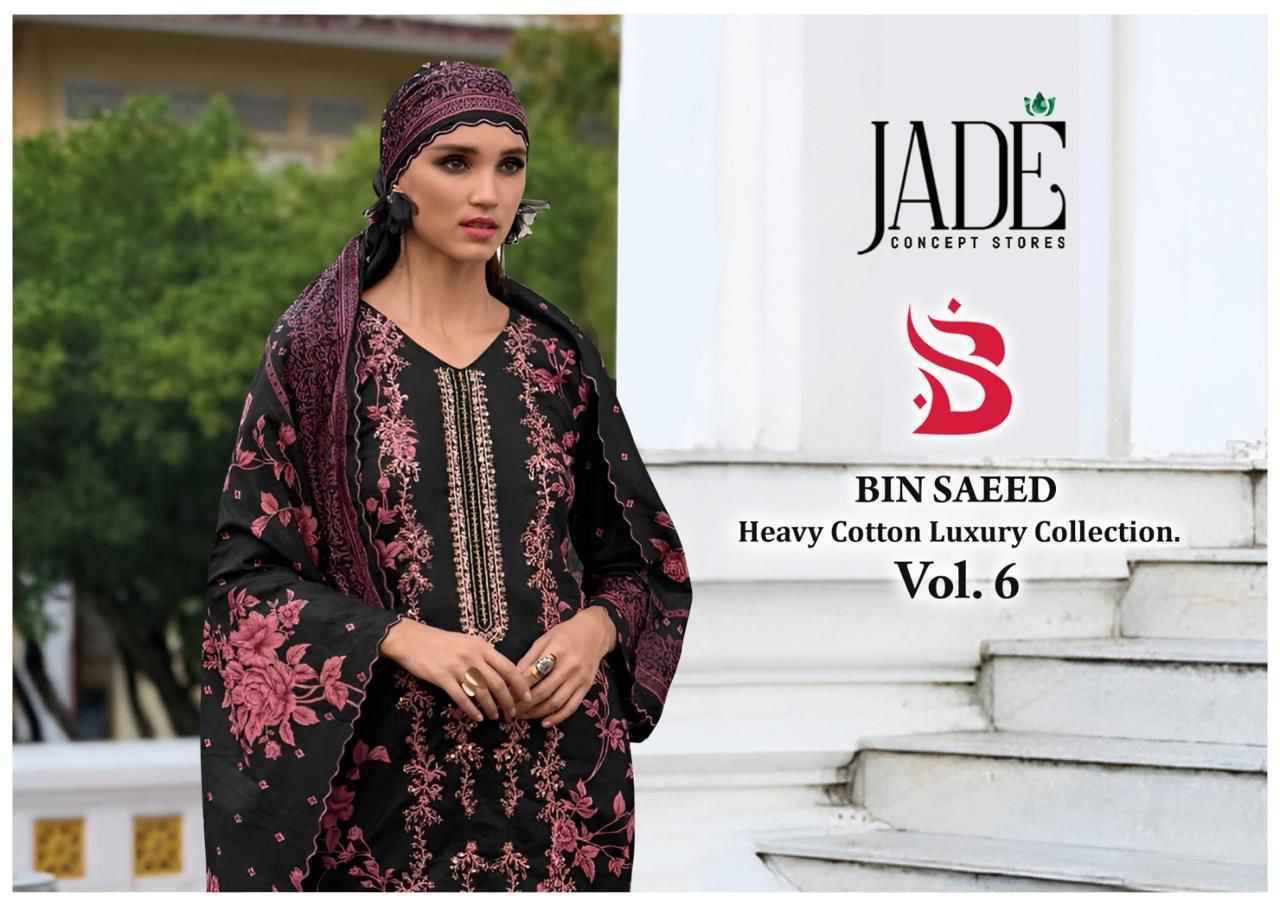 Jade Bin Saeed Heavy Luxury Vol-6 Cotton Dress Material 6 pcs Catalogue