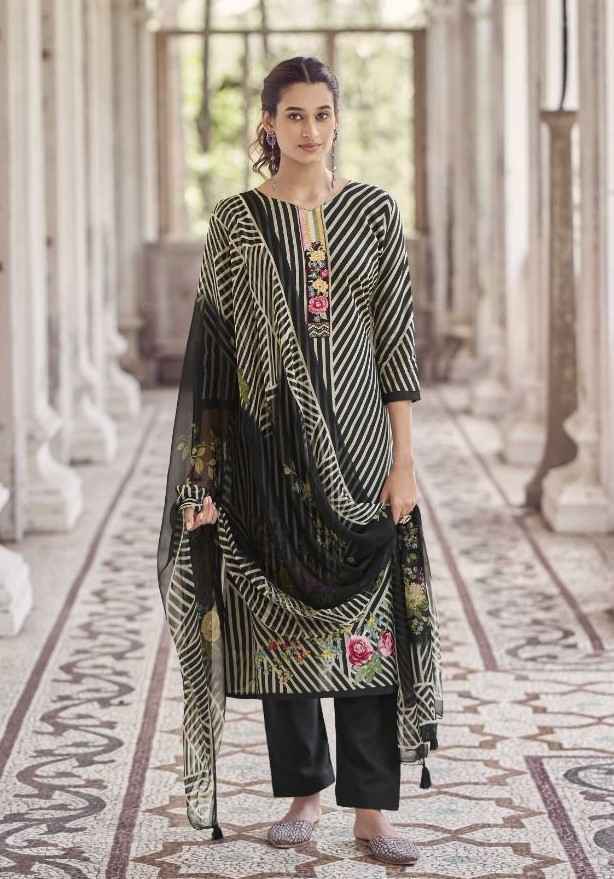 Karachi Print Flower Garden Cambric dress Material 6 pcs Catalogue