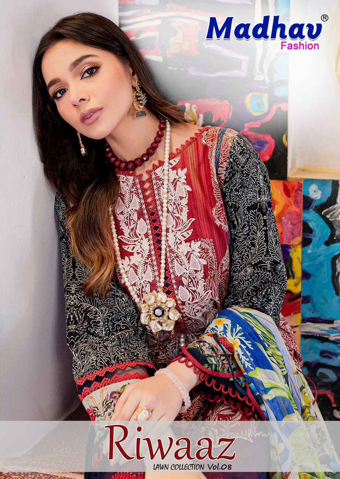 Madhav Fashion Riwaaz Vol 8 Lawn Cotton Dress Material 6 pcs catalog