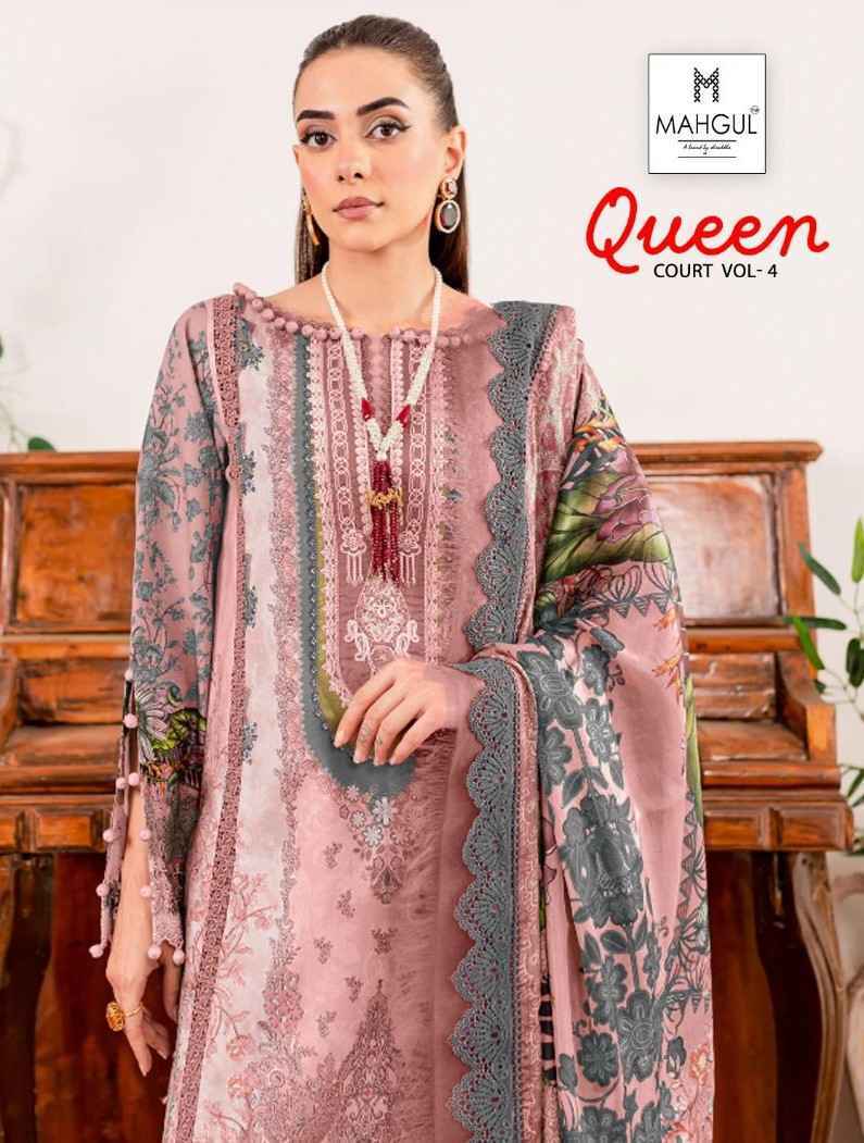Mahgul Queen Court Vol-4 Lawn Cotton Dress Material 4 Pc Catalog