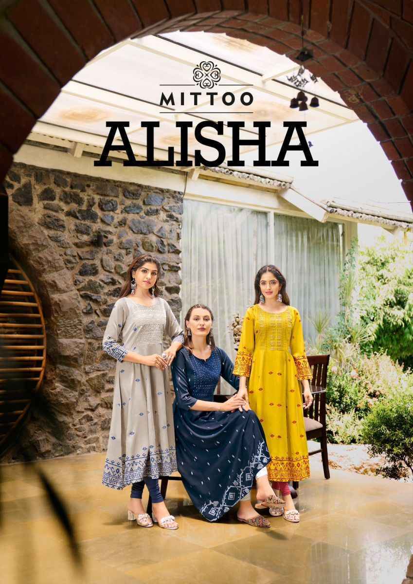 Mittoo Alisha Rayon Kurti 4 pcs Catalogue
