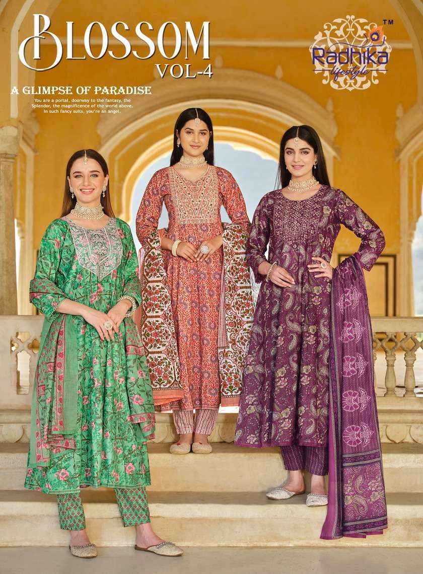 Radhika Lifestyle Blossom Vol-4 Readymade Cotton Dress 6 pc Cataloge
