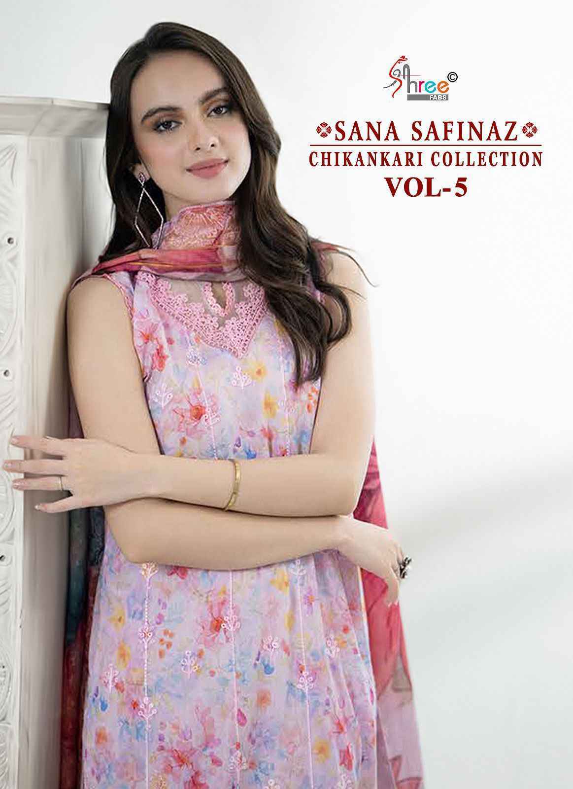 Shree Fabs Sana Safinaz Chikankari Collection Vol-5 Cotton Dress Material 6 pcs Catalogue