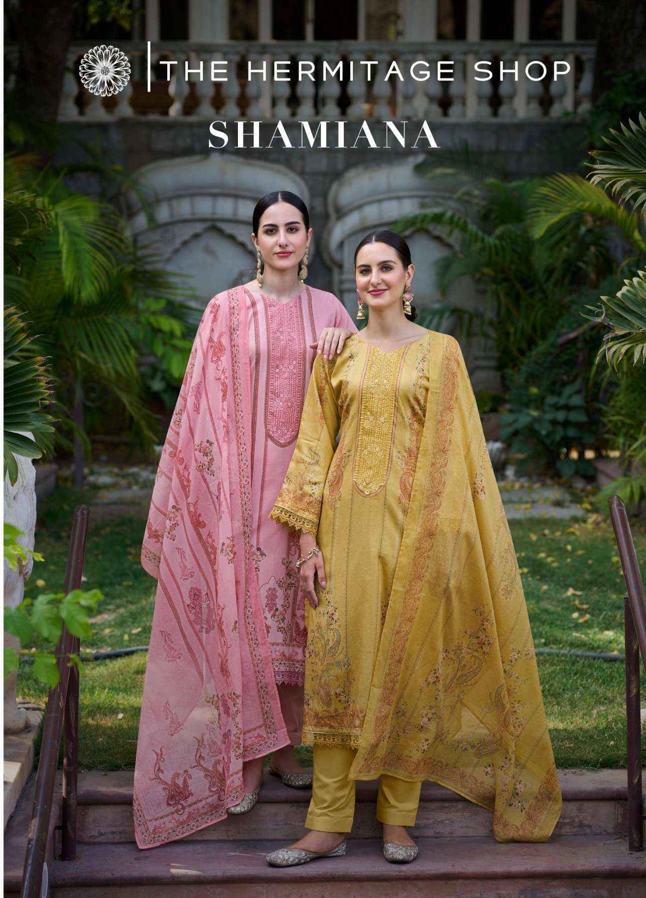 THE HERMITAGE SHOP Shamiana Cotton Dress Material 6 pcs Catalogue
