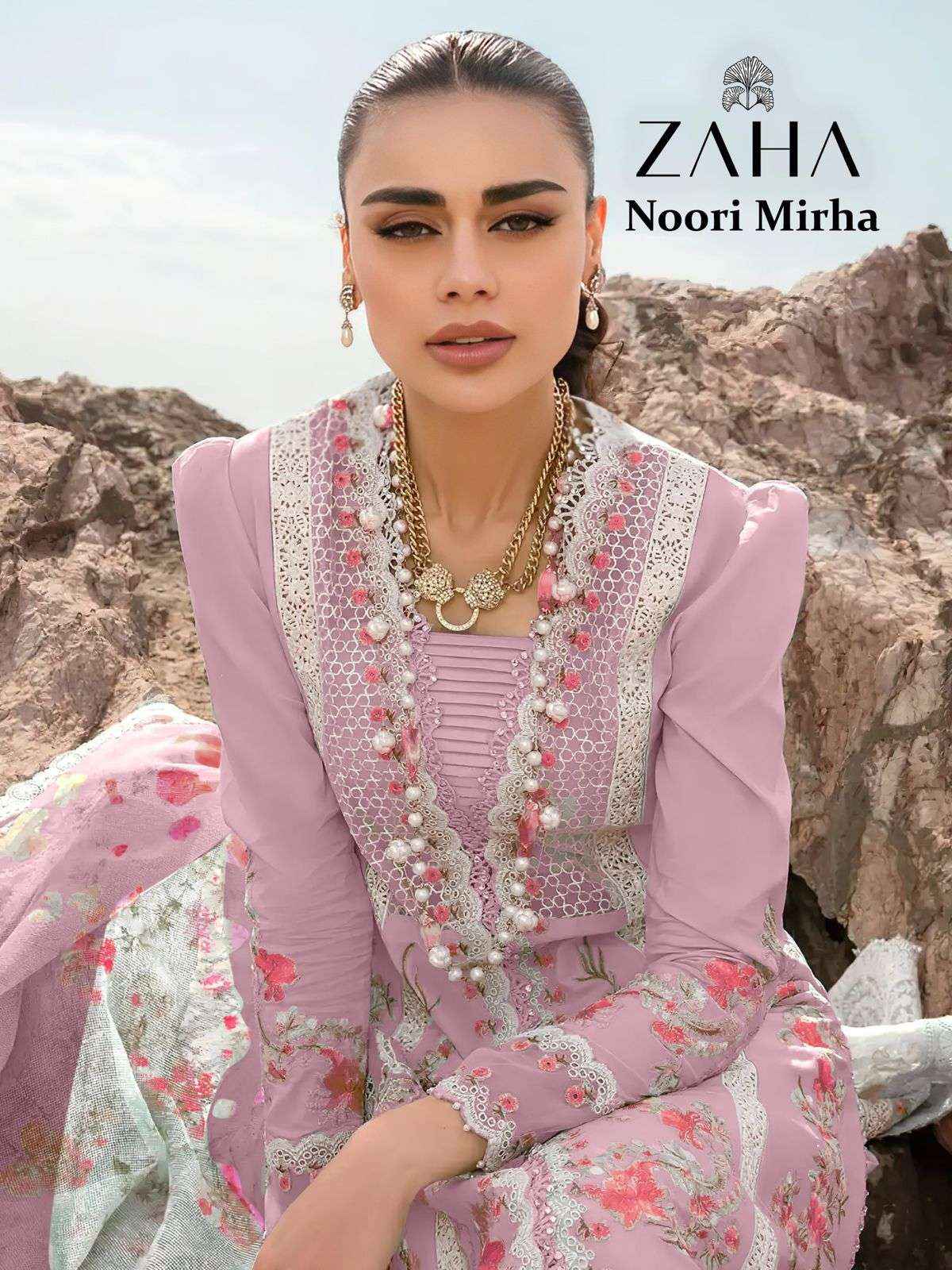 Zaha Noori Mirha Cambric Cotton Dress Material 4 pcs Catalogue