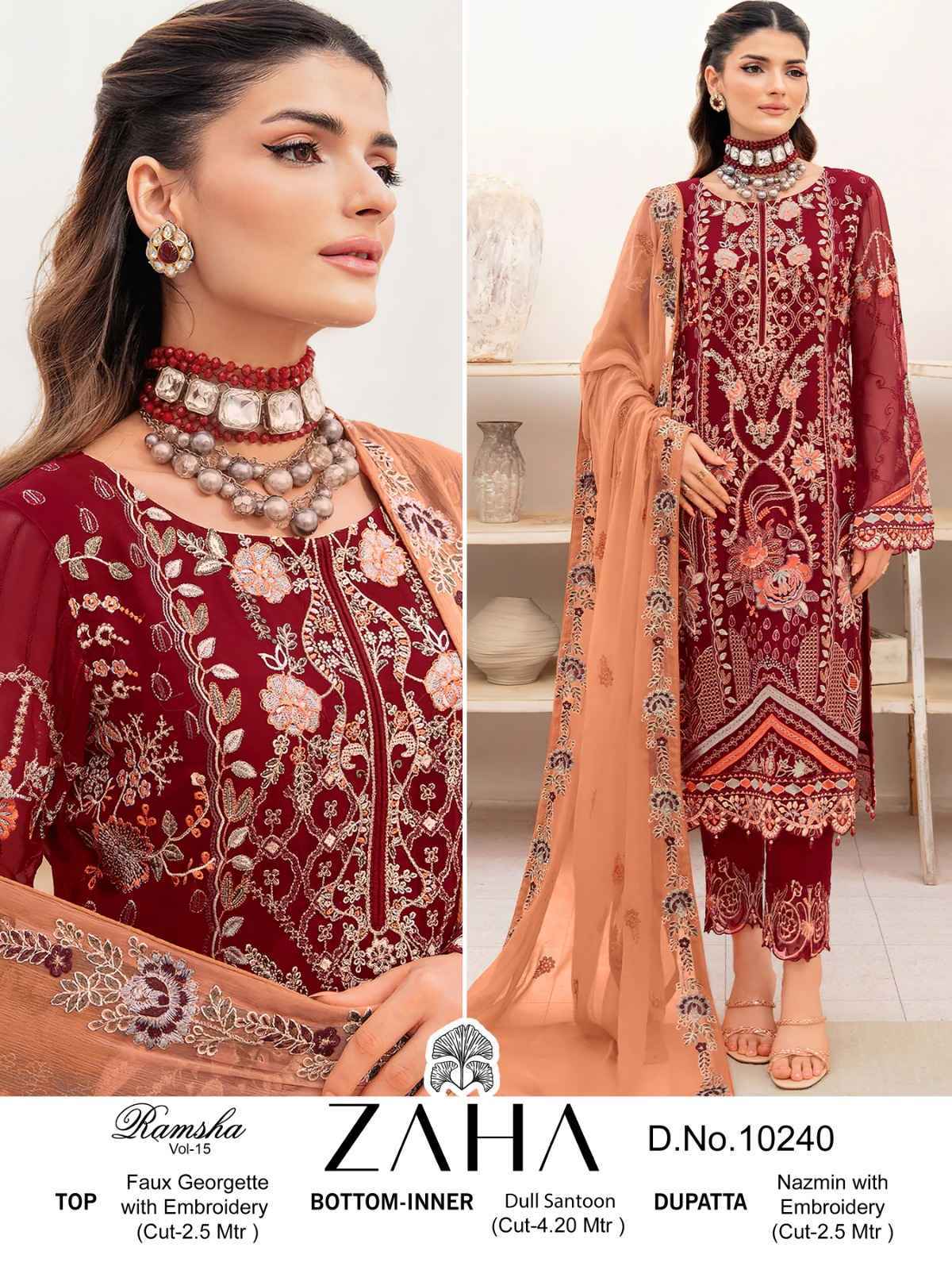Zaha Ramsha Vol-15 Georgette Dress Material 4 pcs Catalogue