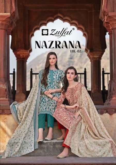 Zulfat Nazrana Vol 2 Cotton Dress Material 8 pcs Catalogue