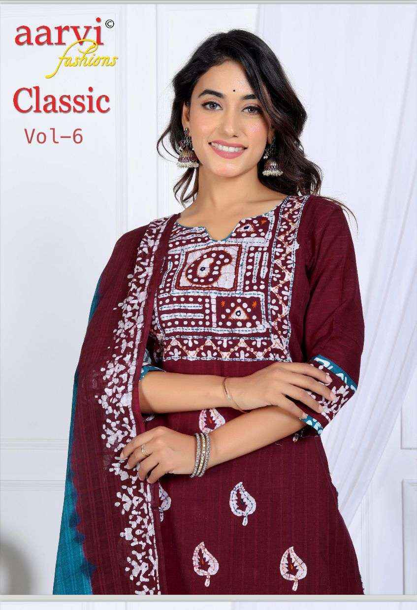 Aarvi Fashion Classic Vol 6 Cotton Dress Material 8 pcs Catalogue