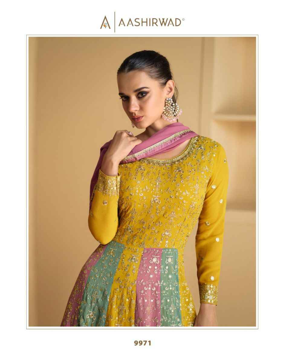 Aashirwad Creation Tareef Readymade Georgette Dress 3 pcs Catalogue