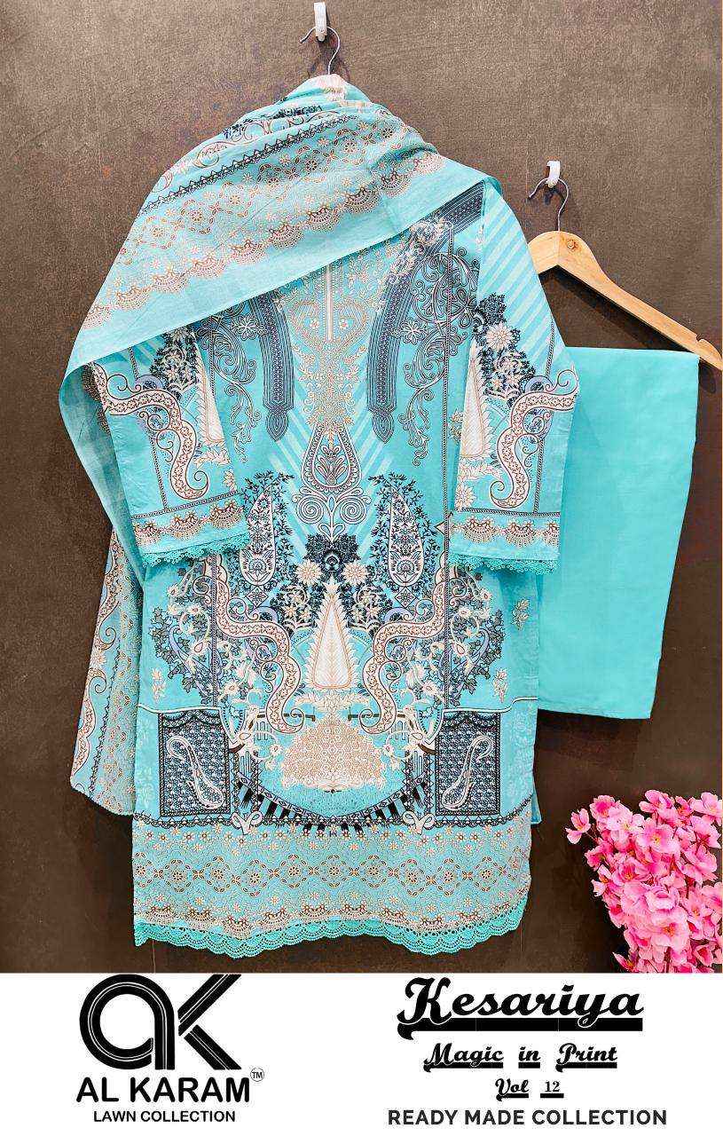 Al Karam Kesariya Magic In Print Vol 12 Readymade Cotton Dress 6 pcs Catalogue