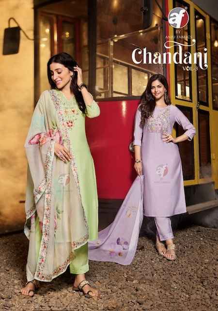 Anju Fabrics Chandani Vol 3 Viscose Kurti Combo 6 pcs Catalogue