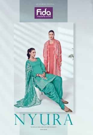 Fida Nyura Satin Cotton Dress Material 6 pcs Catalogue