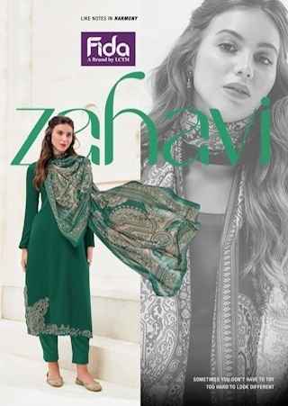 Fida Zahavi Satin Cotton Dress Material 6 pcs Catalogue