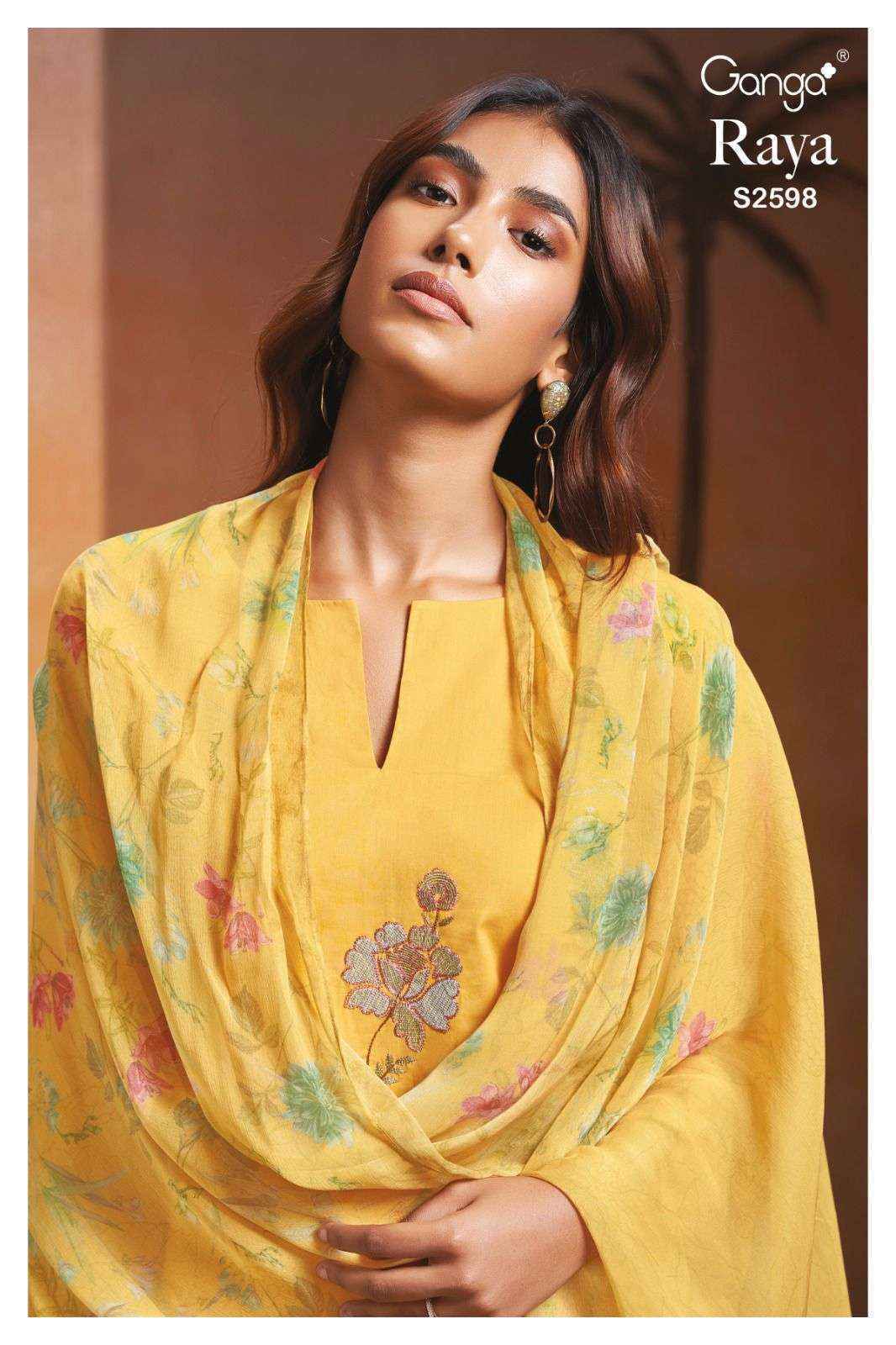 Ganga Fashion Raya 2598 Cotton Dress Material 4 pcs catalog 