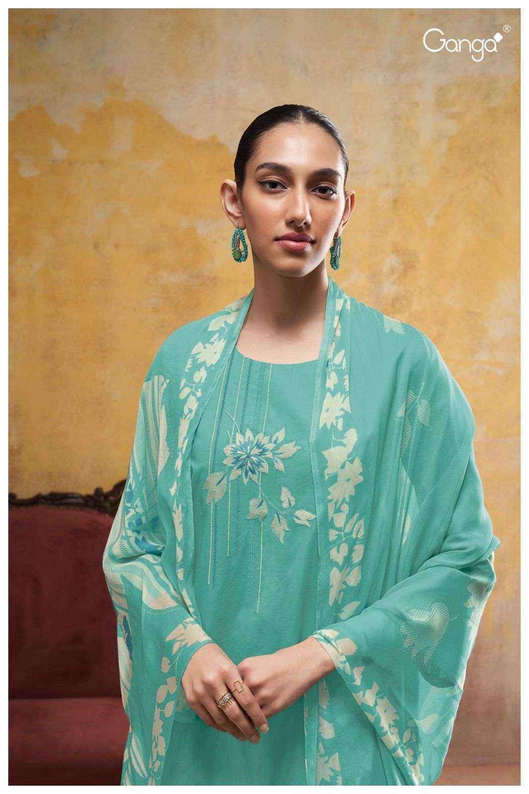Ganga Jadzia 2471 Pure Cotton Dress Material 4 Pc Catalog