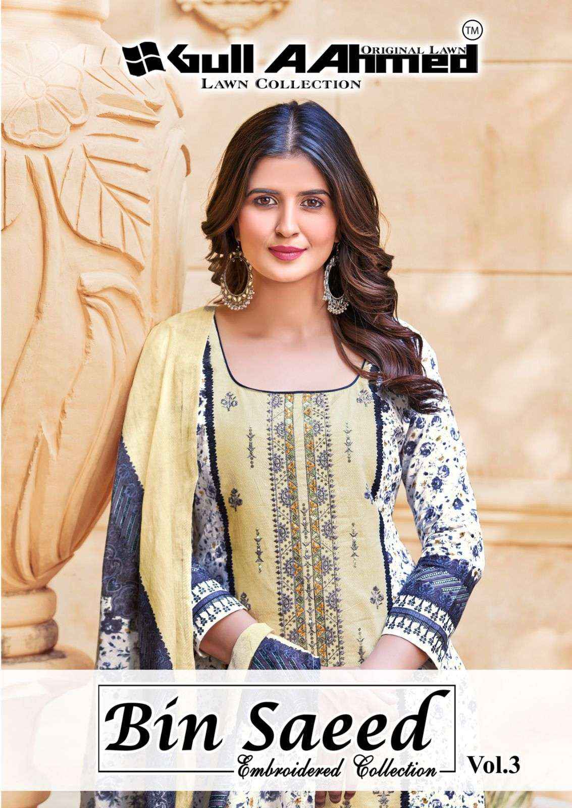 Gull Ahmed Bin Saeed Embroidered Collection Vol 3 Lawn Cotton Dress Material 6 pcs Catalogue