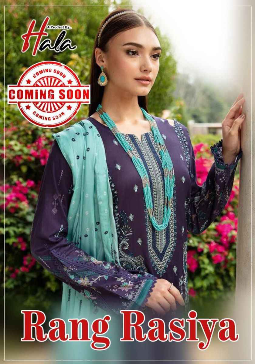 Hala Rang Rasiya Cotton Dress Material 6 pcs Catalogue