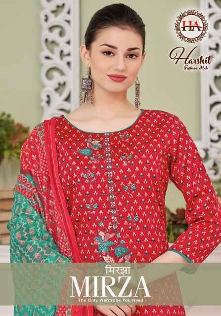 Harshit Fashion Hub Mirza Cotton Dress Material 6 pcs Catalogue