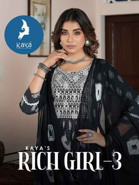 Kaya Rich Girl 3 Rayon Kurti Combo 6 pcs Catalogue
