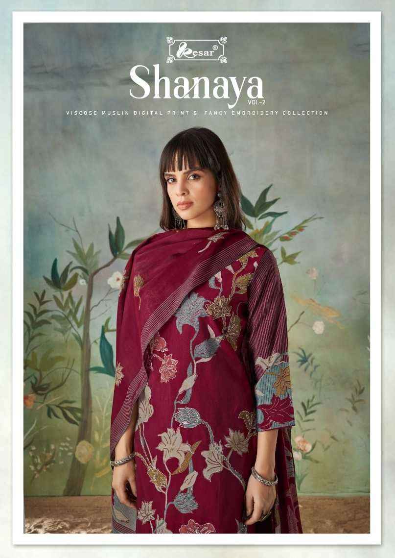 Kesar Shanaya Vol 2 Muslin Dress Material 6 pcs Catalogue