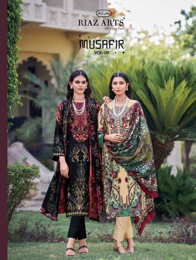 Riaz Arts Musafir Vol 6 Lawn Cotton Dress Material 9 pcs Catalogue