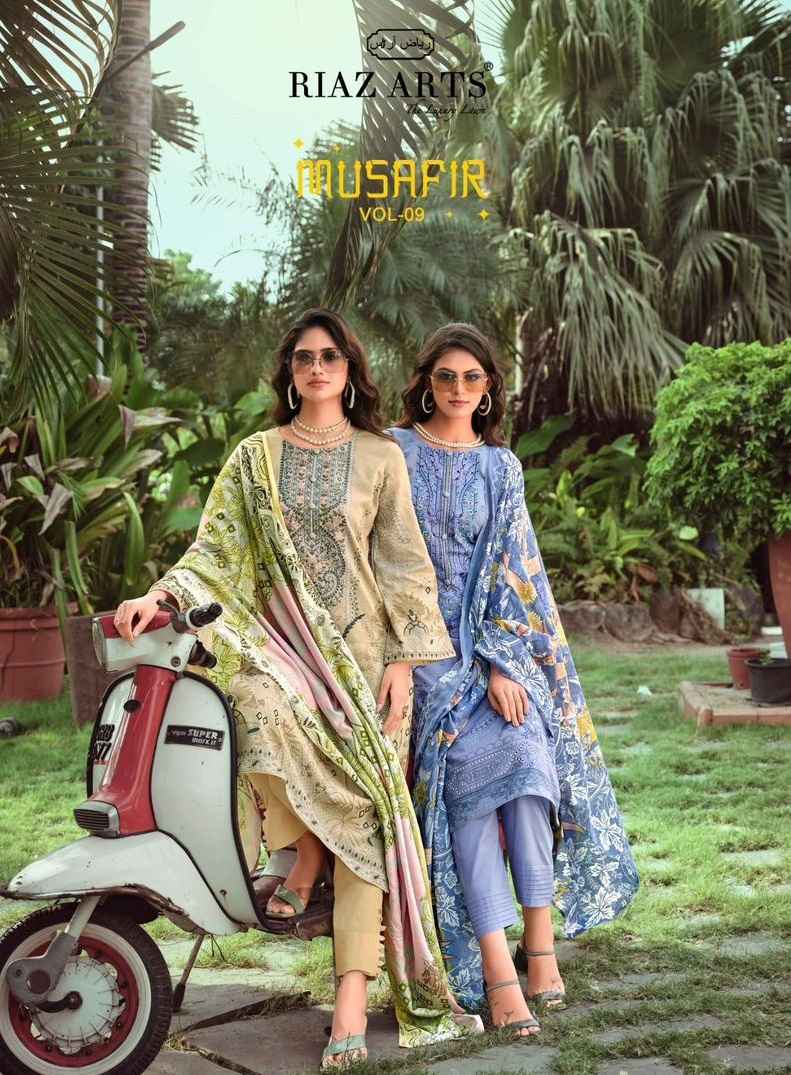 Riaz Arts Musafir Vol 9 Lawn Cotton Dress Material 6 pcs Catalogue