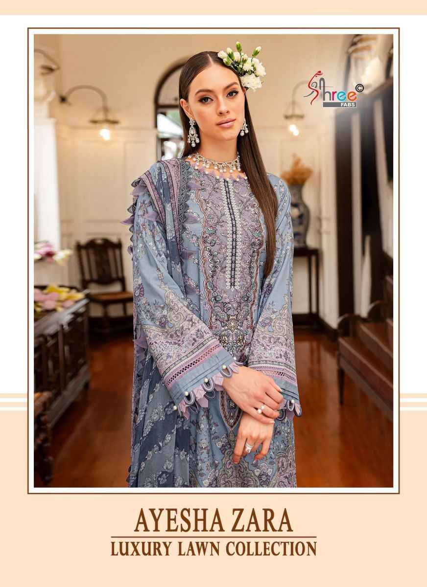 Shree Fabs Ayesha Zara Luxury Lawn Collection Cotton Dress Material 6 pcs Catalogue