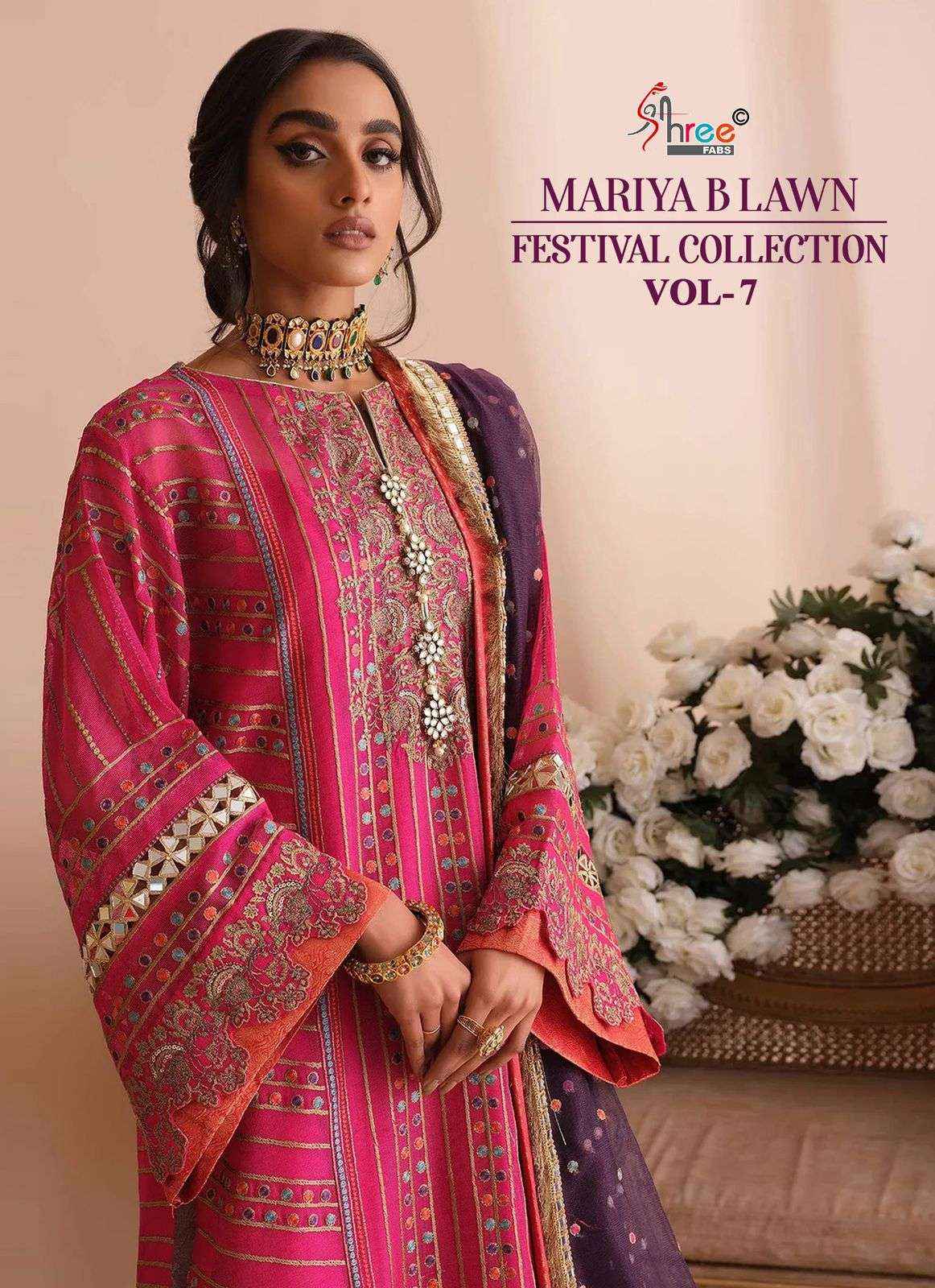 Shree Fabs Mariya B Lawn Festival Collection Vol 7 Cotton Dress Material 3 pcs Catalogue