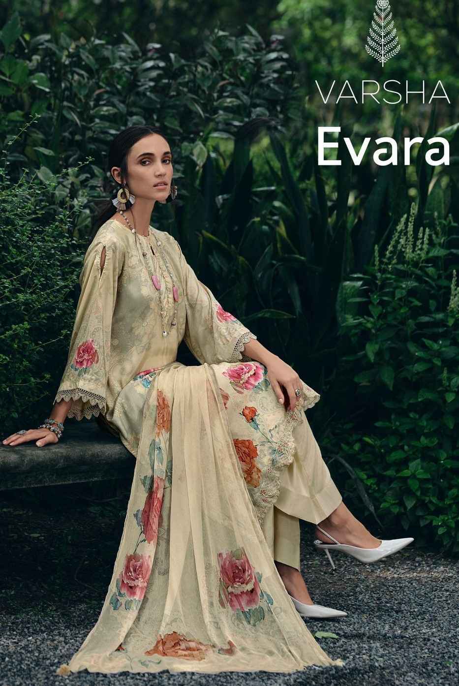 Varsha Evara Lawn Dress Material 4 Pc Cataloge
