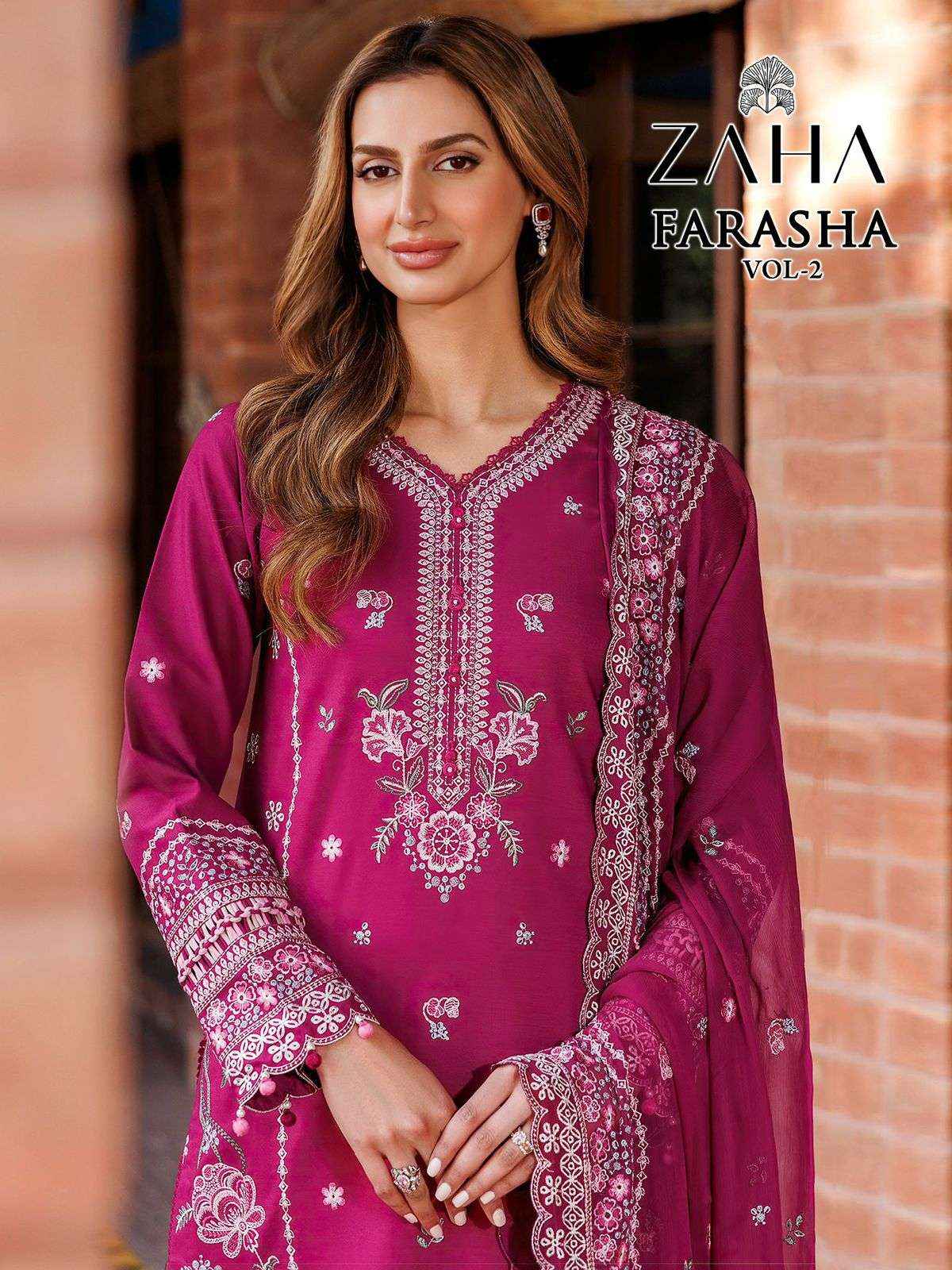 Zaha Farasha Vol 2 Cotton Dress Material 4 pcs Catalogue
