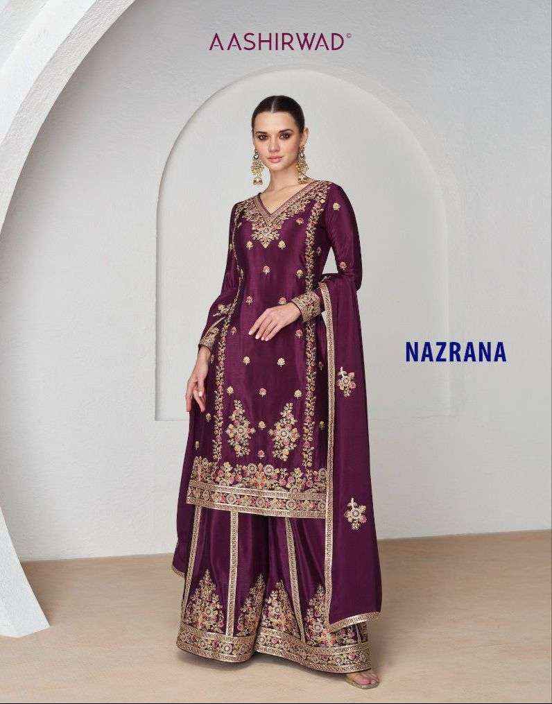 Aashirwad Creation Nazrana Readymade Chinon Dress 4 pcs Catalogue