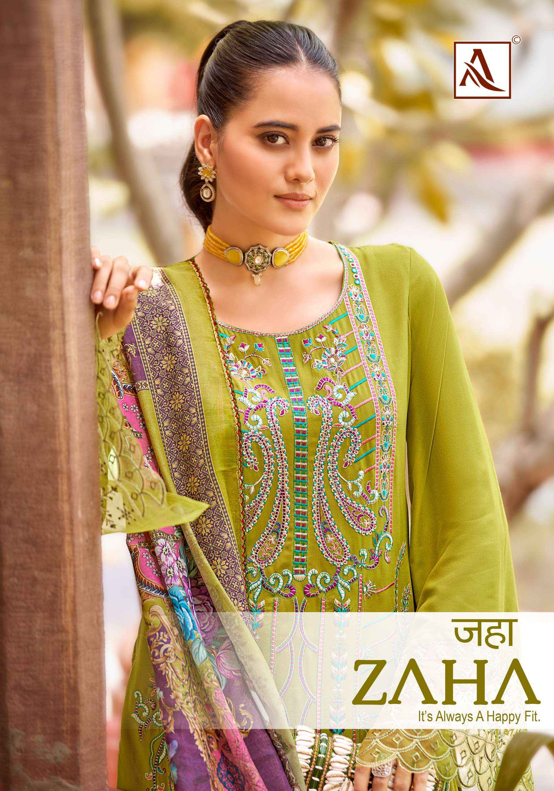 Alok Zaha Viscose Rayon Dress Material 6 pcs Catalogue