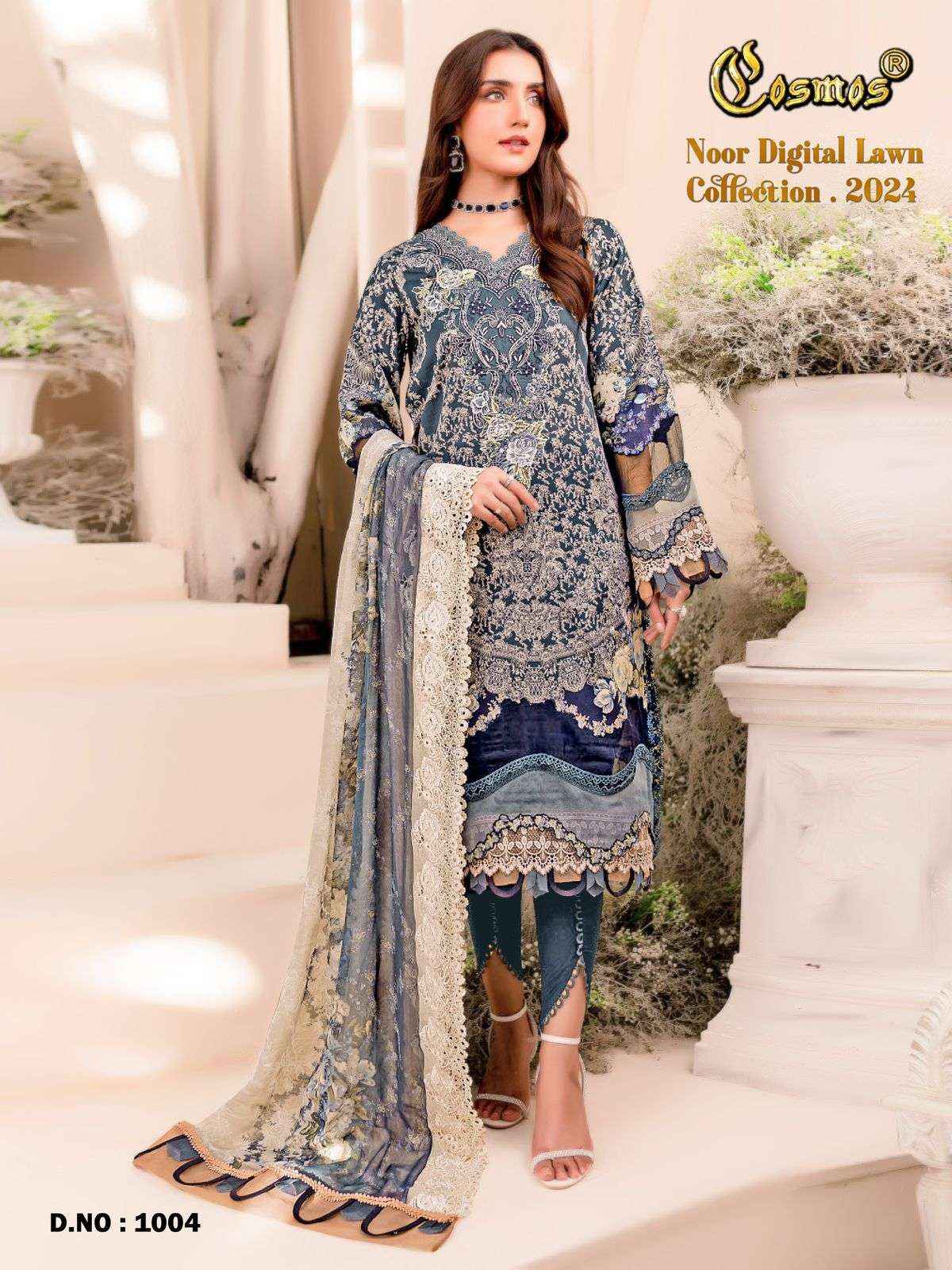 Cosmos Noor Digital Lawn Collection 24 Readymade Cotton Dress 8 pcs Catalogue