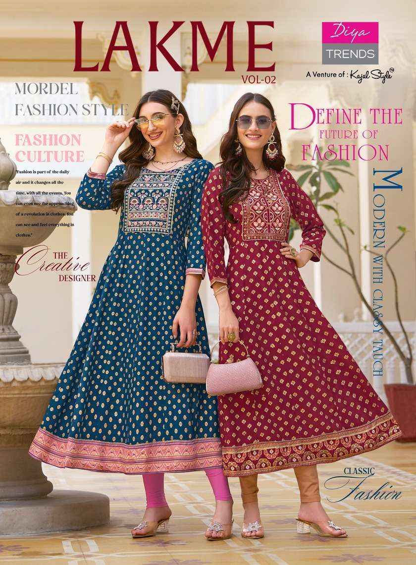 Diya Trends Lakme Vol 2 Rayon Kurti 8 pcs Catalogue