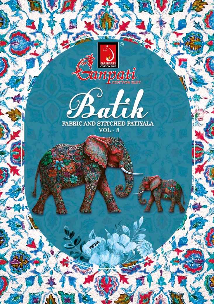 Ganpati Batik Patiyala Vol 8 Cotton Dress Material 15 pcs Catalogue