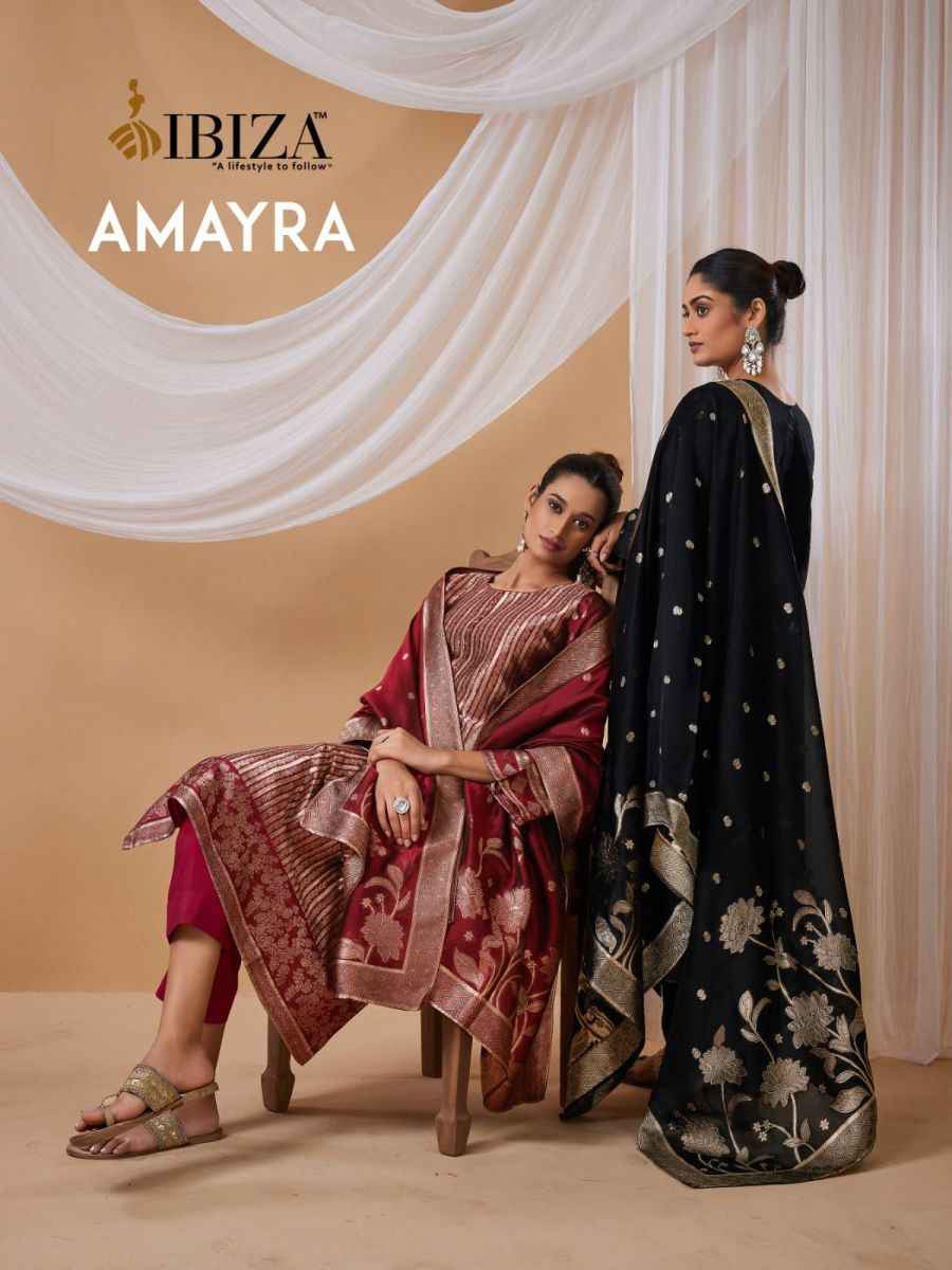 Ibiza Amayra Silk Jacquard Dress Material 4 pcs Catalogue