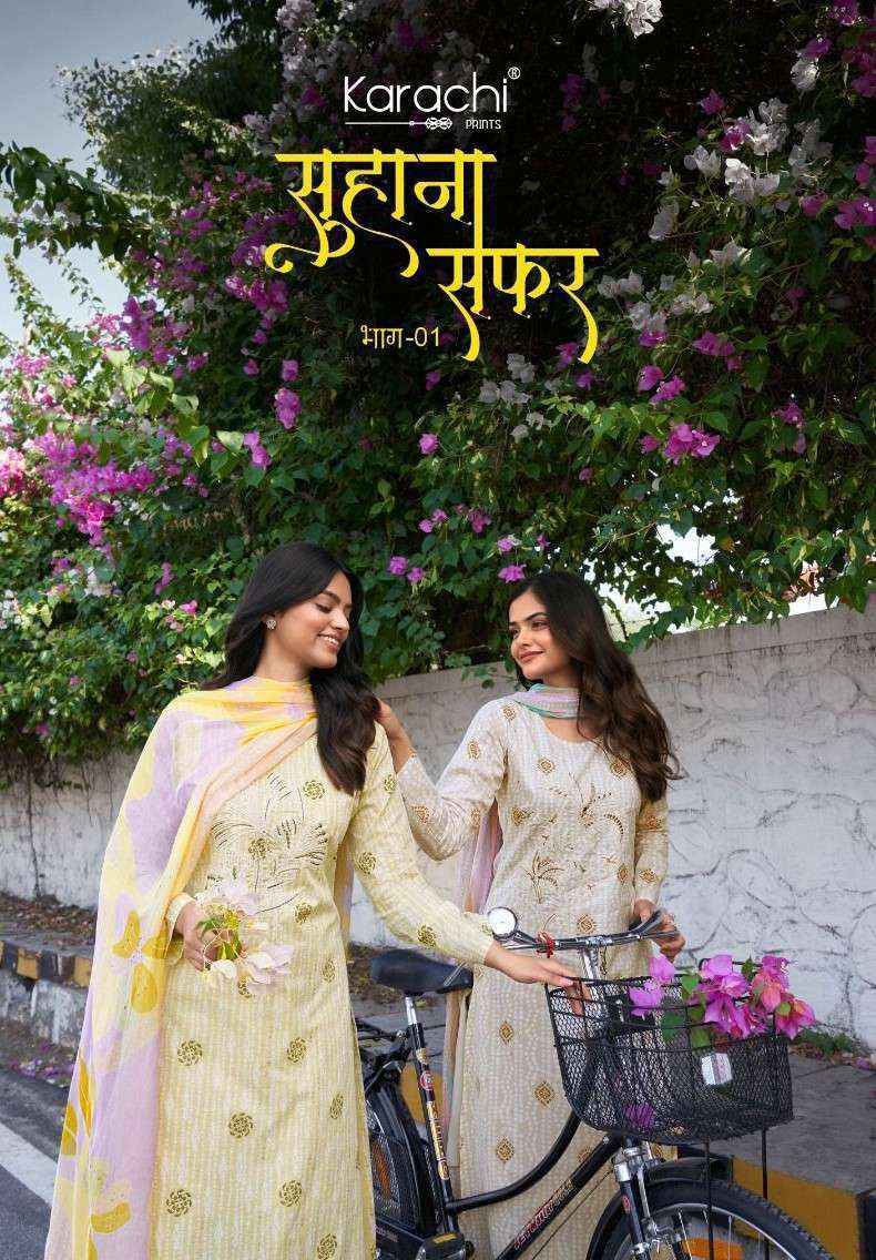 Karachi Prints Kesar Suhana Safar Vol 1 Lawn Cotton Dress Material 6 pcs Catalogue