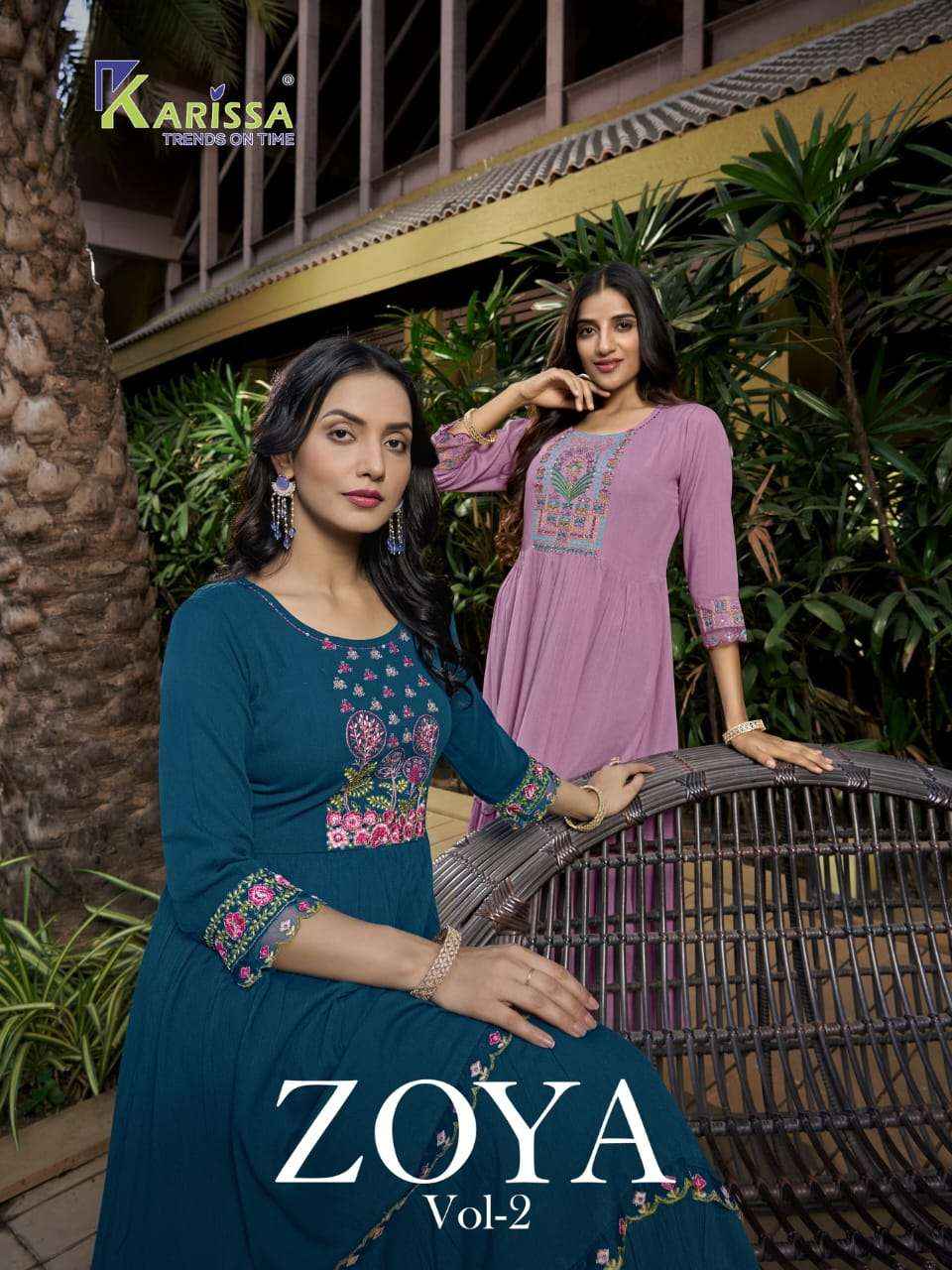 Karissa Zoya Vol 2 Reyon Kurti 4 pcs Catalogue