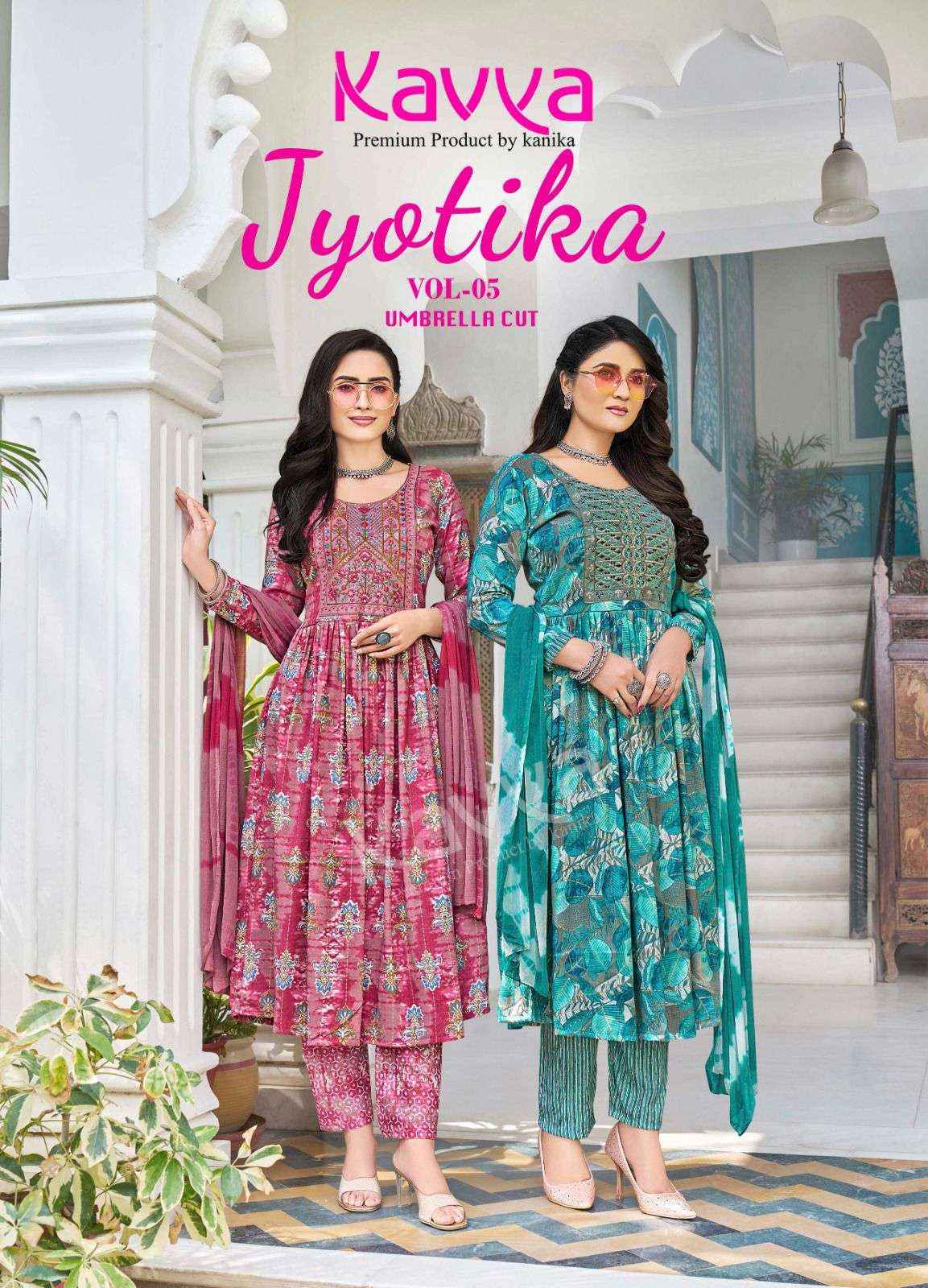 Kavya Jyotika Vol-5 Umbrella Cut Readymade Capsule Dress 10 pcs Catalogue