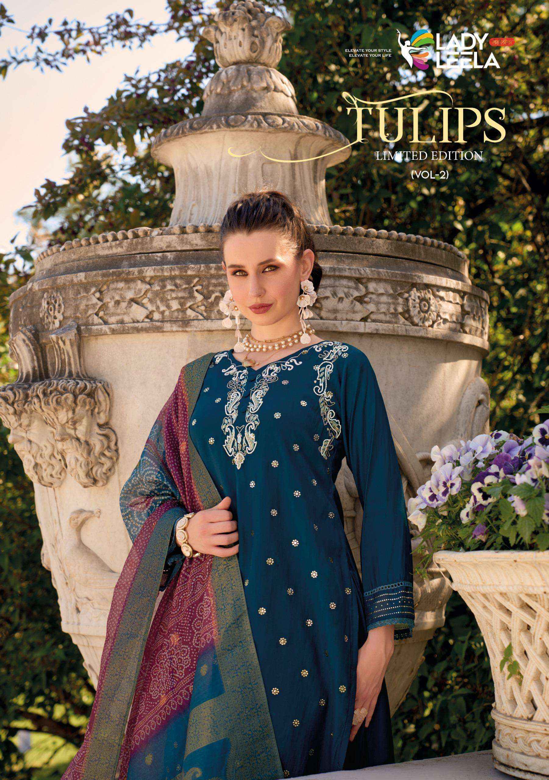 Lady Leela Tulips Vol 2 Viscose Silk Kurti Combo 6 pcs Catalogue