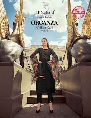 Lily & Lali Organza Chikan Kari Vol 2 Readymade Organza Dress 6 pcs Catalogue