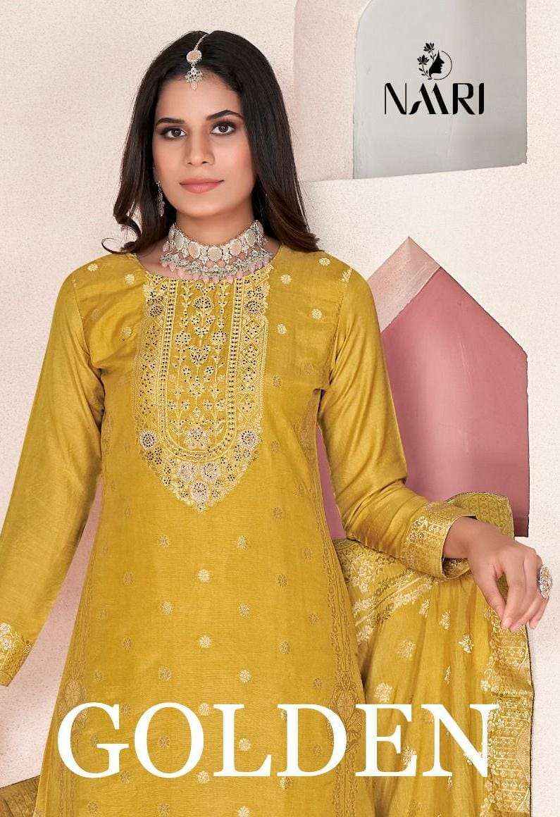 Naari Golden Dola Jacquard Dress Material 4 pcs Catalogue