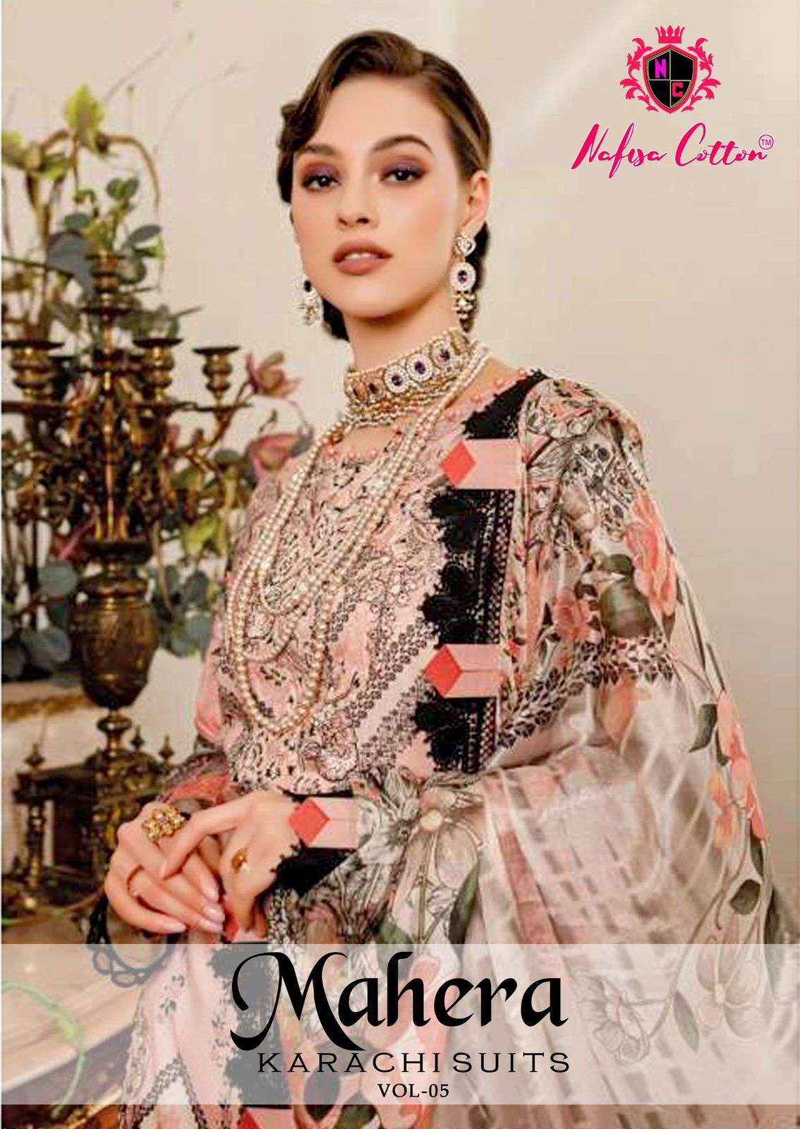 Nafisa Cotton Mahera Karachi Suits Vol 5 Cotton Dress Material 6 pcs Catalogue