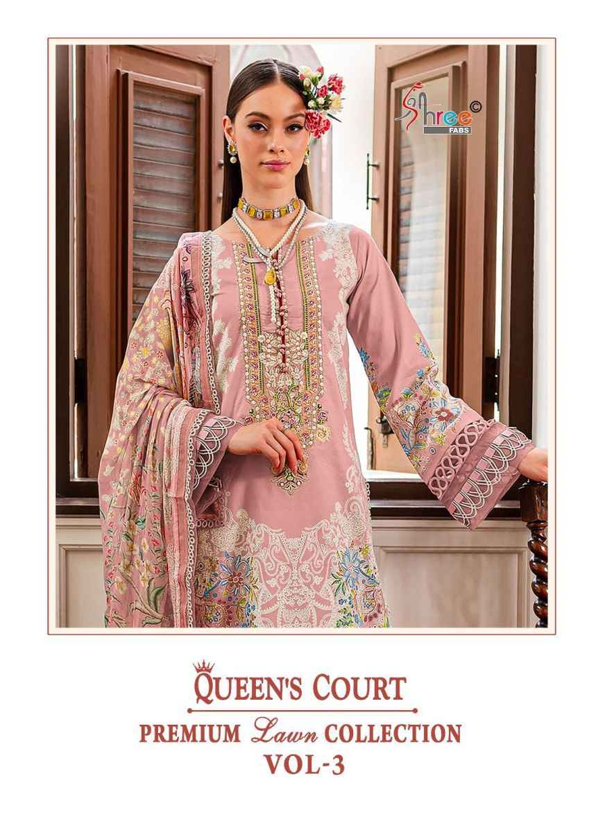 Shree Fabs Queens Court Premium Lawn Collection Vol-3 Cotton Dress Material 4 pcs Catalogue